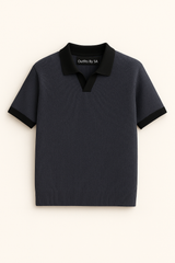 Pale Blue Texture Johny Collar