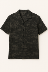 Black Army Cuban Shirt + Trouser Combo Set