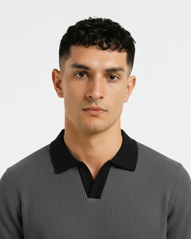 Pack Of 2 Oversized Stranger T-Shirt & Charcoal Johnny Collar