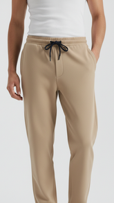Beige Straight Trouser Pant