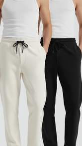 Bundle Straight Trouser Pant (Off-White & Black)