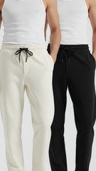 Bundle Straight Trouser Pant (Off-White & Black)