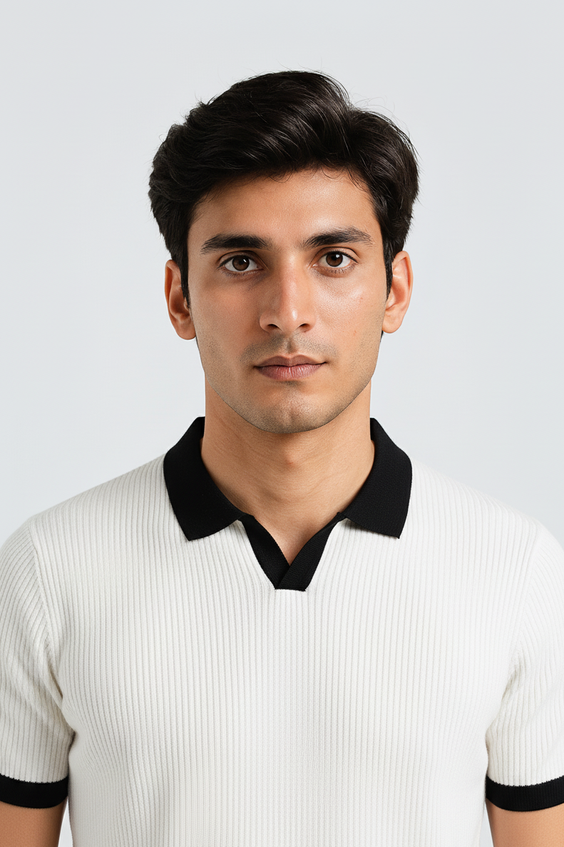 Pack Of 2 Oversized Stranger T-Shirt & White Johnny Collar