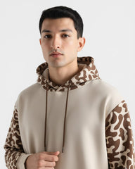 Beige Pattern Hoodie