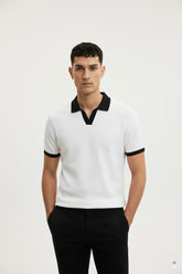 White Texture Johny Collar