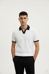 White Texture Johny Collar