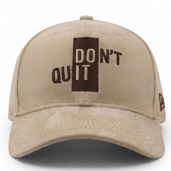 Don't Quit Beige Suede Cap