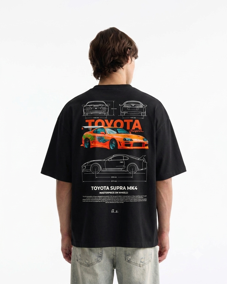 Porsche Oversized Boxy-Fit T-shirt (Black)