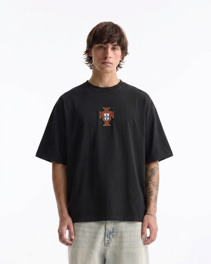Cristiano Ronaldo Jersey Oversized Boxy-Fit T-shirt (Black)