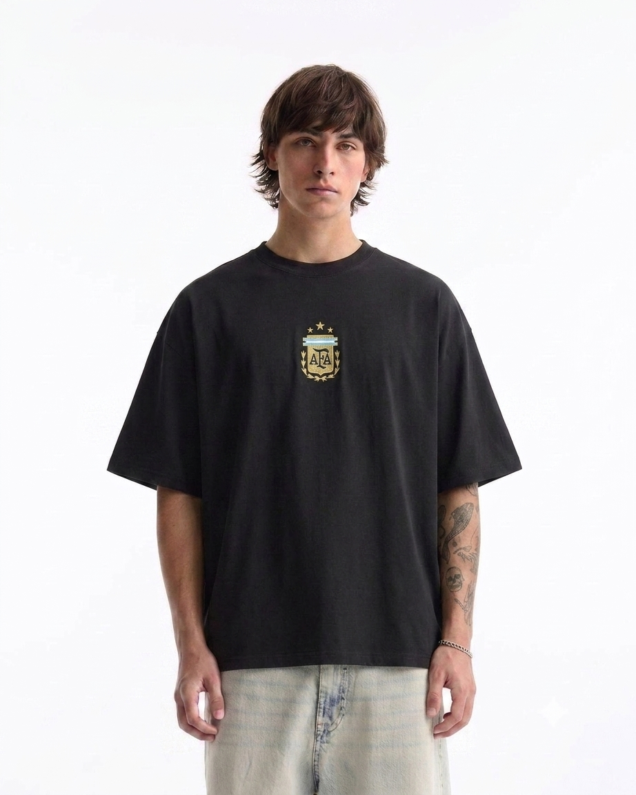 Messi Jersey Oversized Boxy-Fit T-shirt (Black)