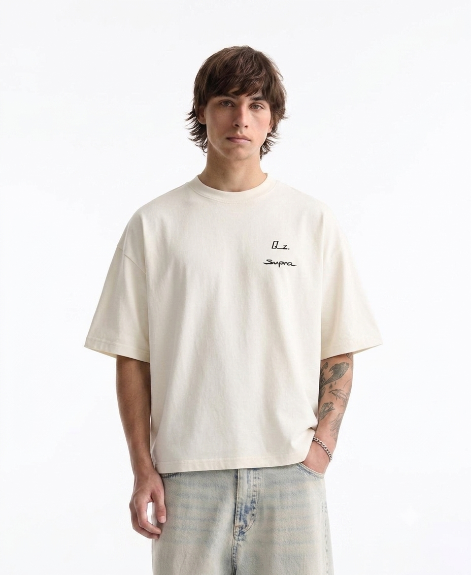 Toyota Supra 1994 Oversized Boxy-Fit T-shirt (White)