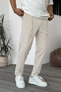 Beige Straight Trouser Pant