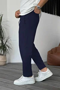 Blue Straight Trouser Pant