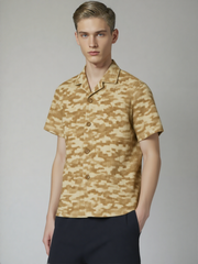 Brown Army Cuban Shirt + Trouser Combo Set