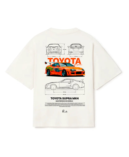Toyota Supra 1994 Oversized Boxy-Fit T-shirt (White)