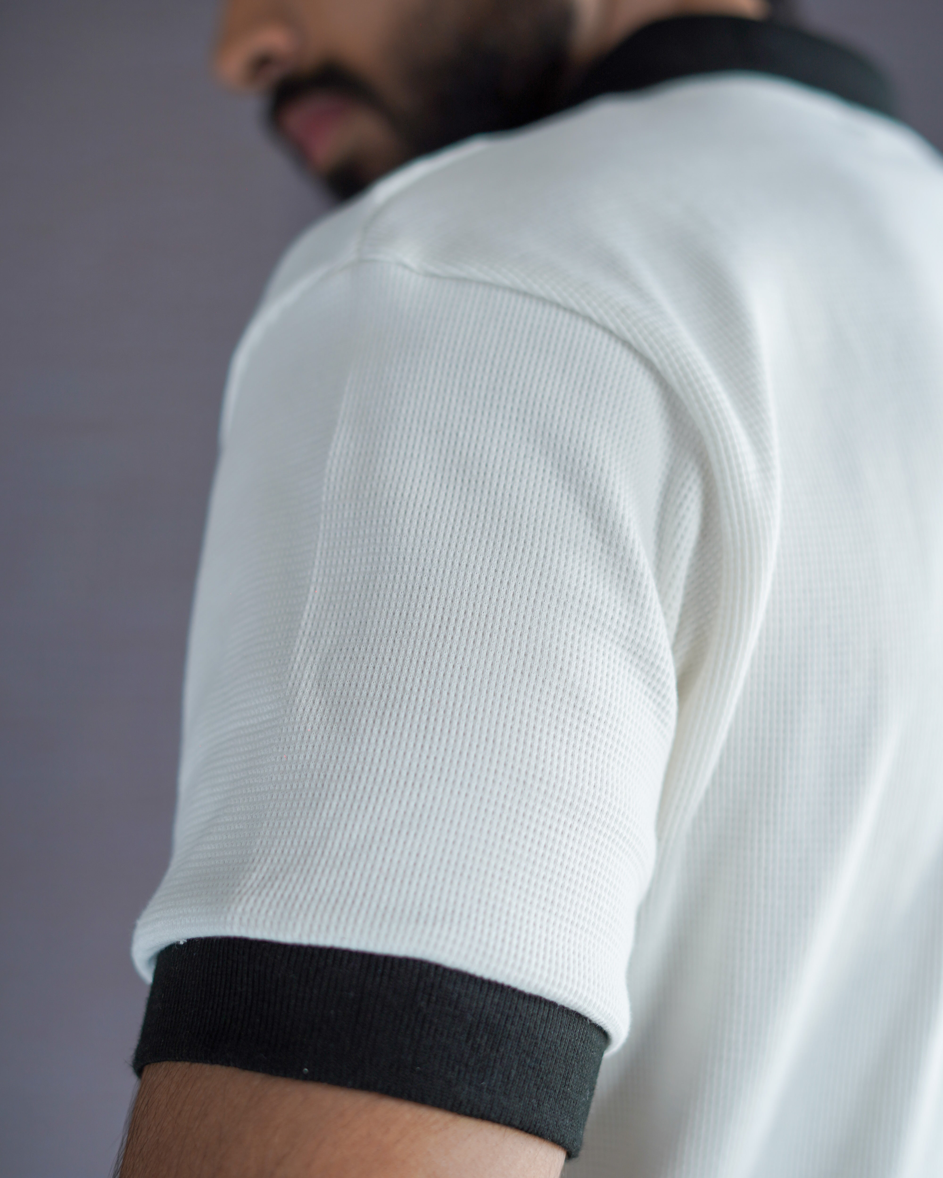 White Texture Johny Collar