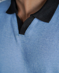 Sky Blue Texture Johny Collar