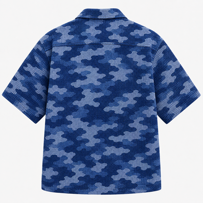 Blue Camouflage Marlboro Cuban Shirt