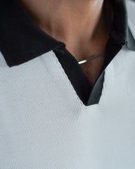 White Texture Johny Collar