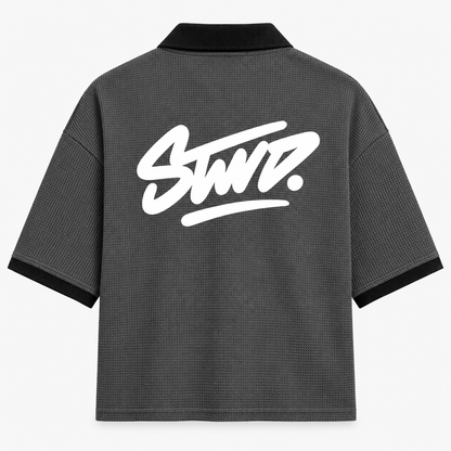 STWD Charcoal Oversized Johnny Collar