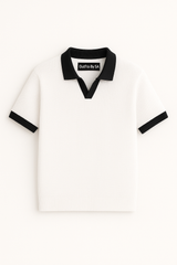 White Texture Johny Collar