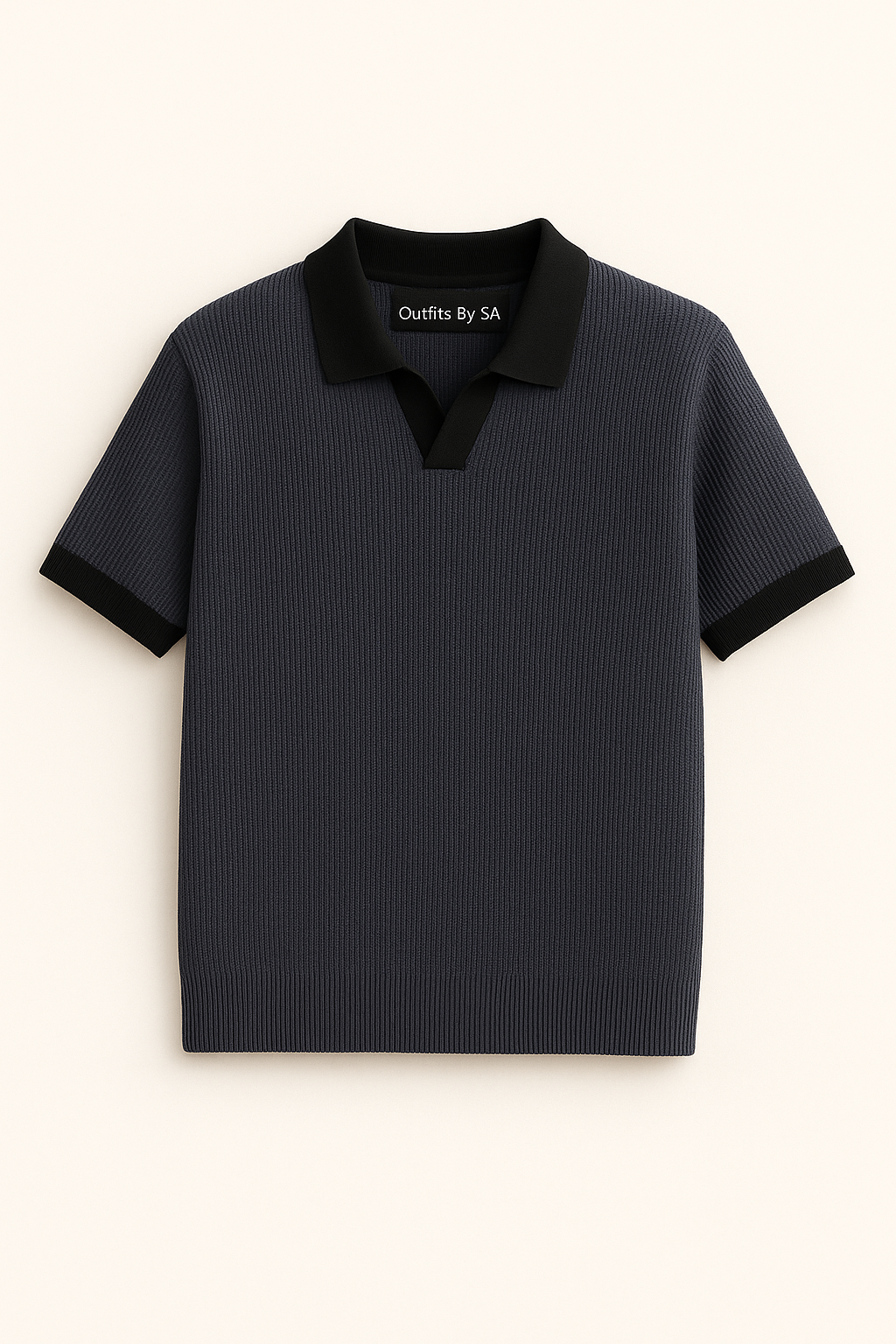 Pale Blue Texture Johny Collar