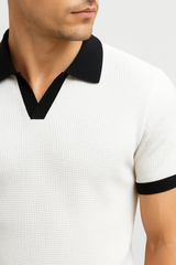 White Texture Johny Collar