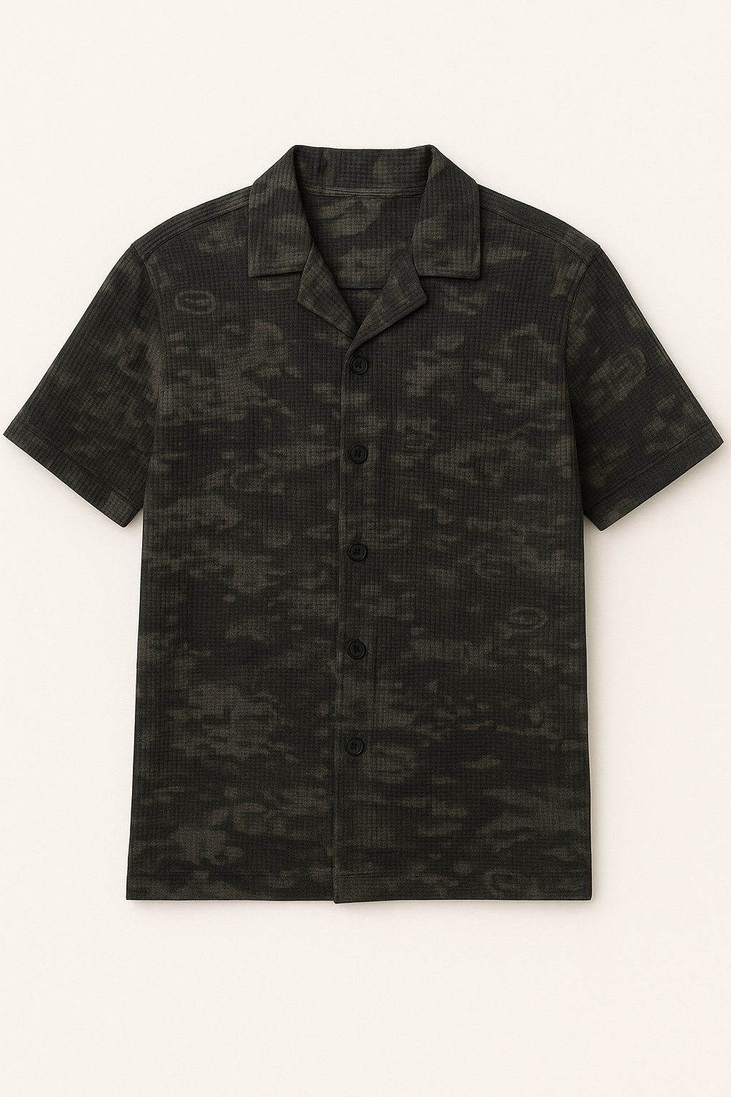 Black Army Cuban Shirt + Trouser Combo Set