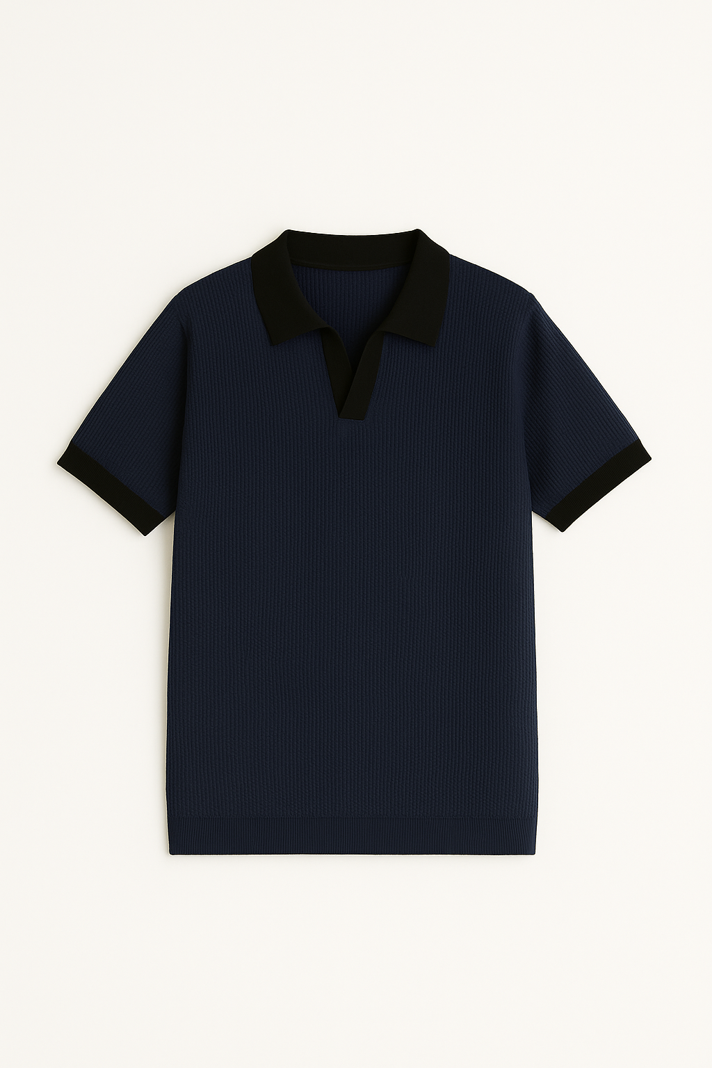 Bundle Pale blue & Black Texture Johnny Collar
