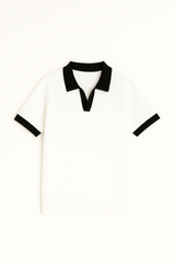Bundle Pale blue & White Texture Johnny Collar