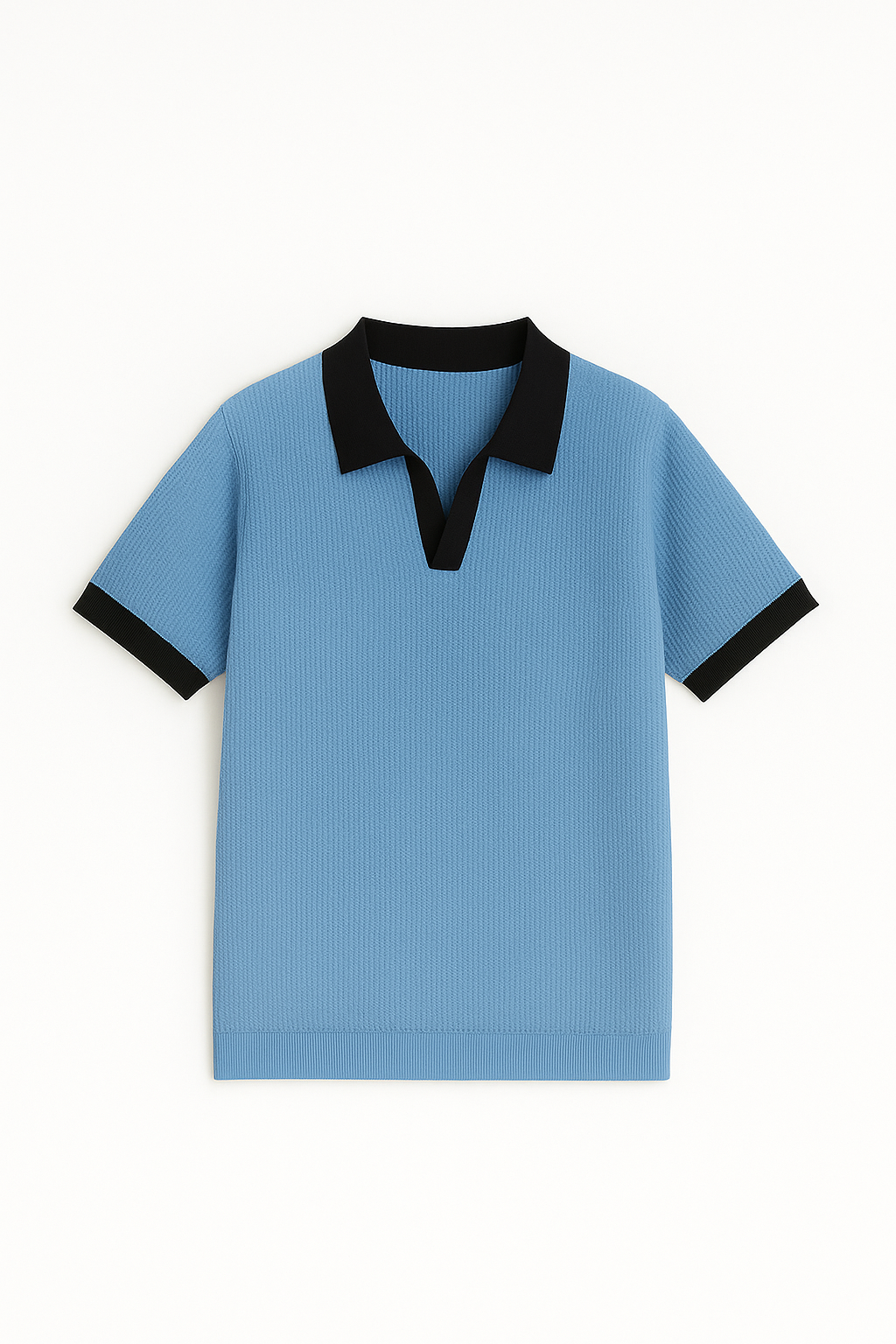 Bundle Pale blue & Sky Blue Texture Johnny Collar