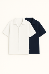 Bundle Pale blue & White Cuban Shirt