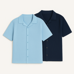 Bundle Pale blue & Sky Blue Cuban Shirt