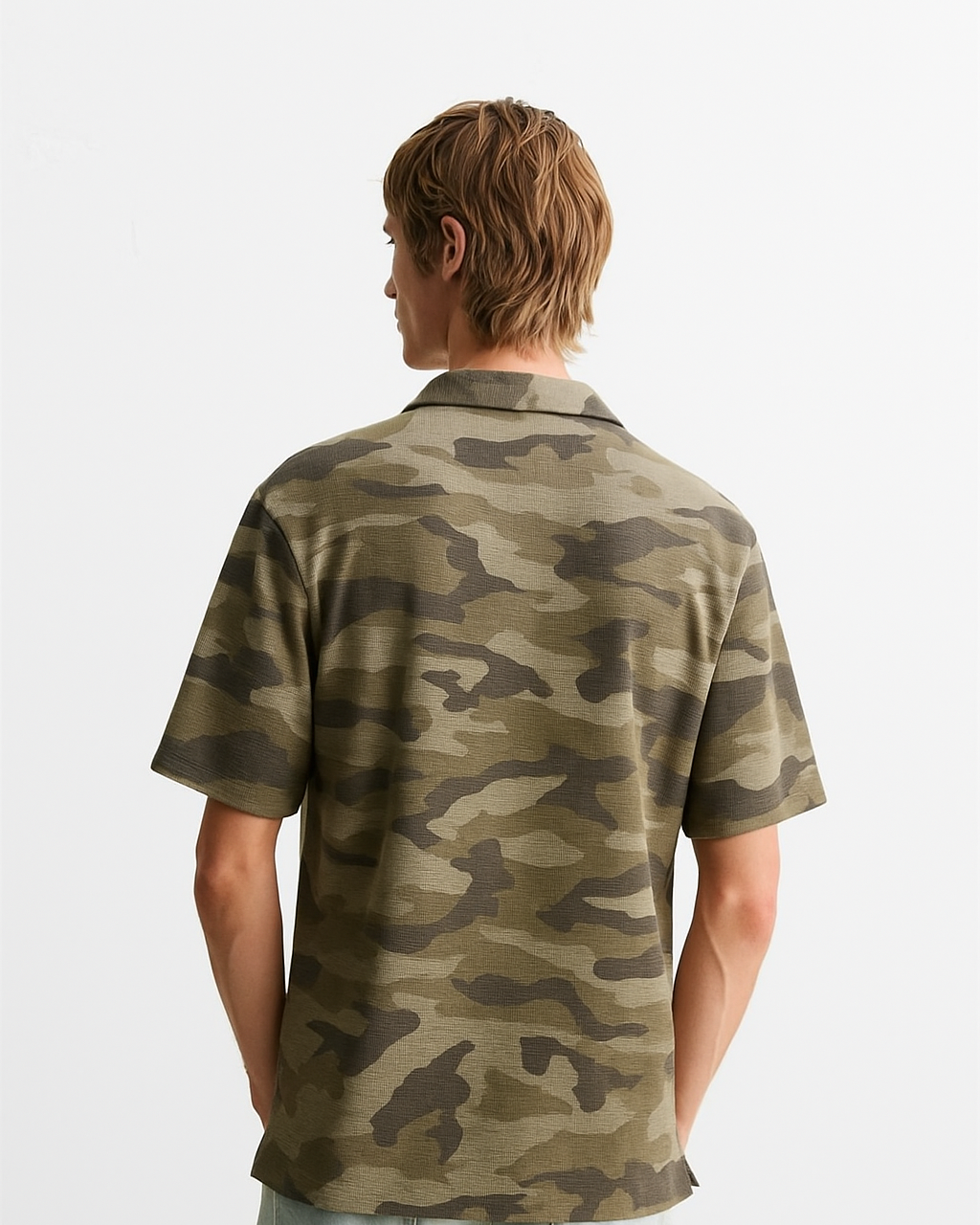 Green Camouflage   Cuban Shirt