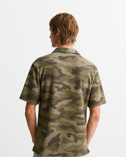 Green Camouflage   Cuban Shirt