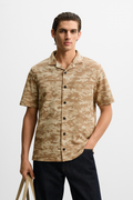Brown Army Cuban Shirt