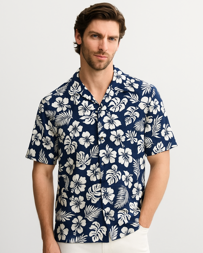 Royal Blue Floral Shirt