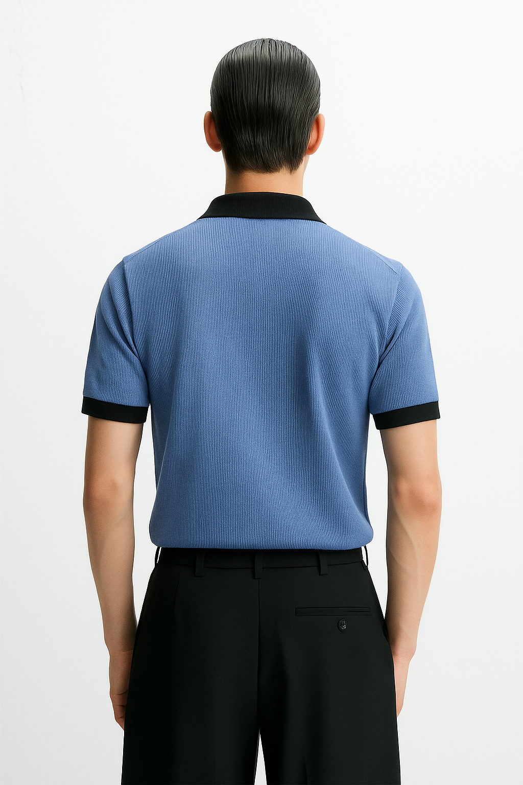 Pale Blue Texture Johny Collar