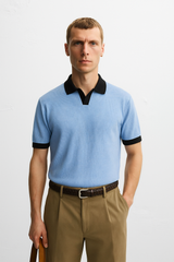 Sky Blue Texture Johny Collar