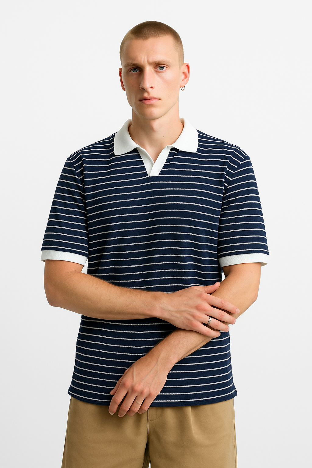 Navy Blue Linora Johny Collar