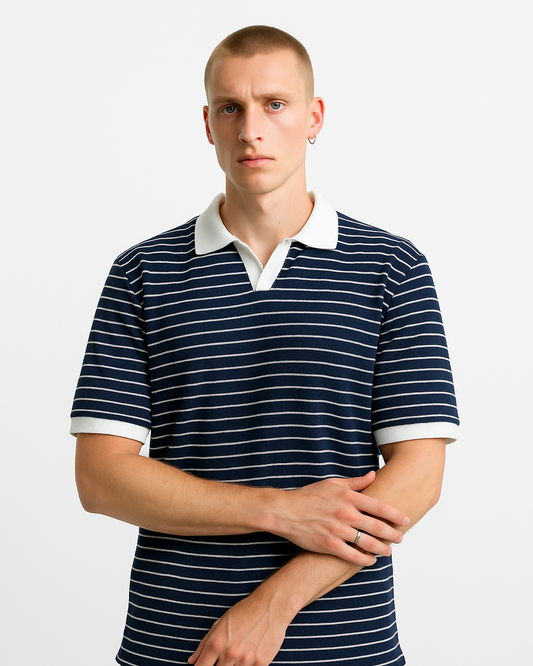 Navy Blue Linora Johny Collar