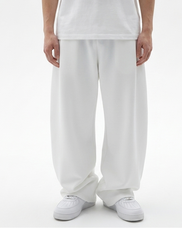 White Straight Baggy Trouser