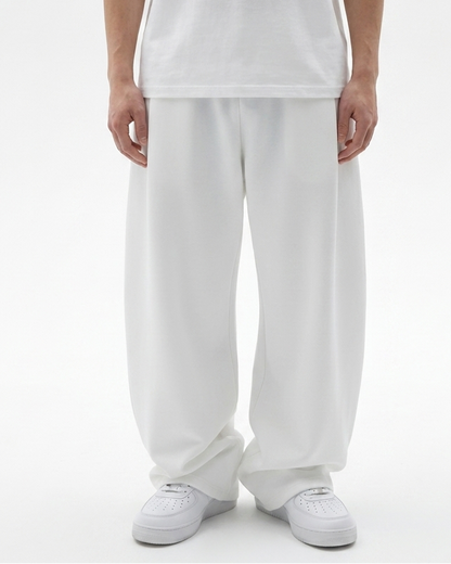 White Straight Baggy Trouser