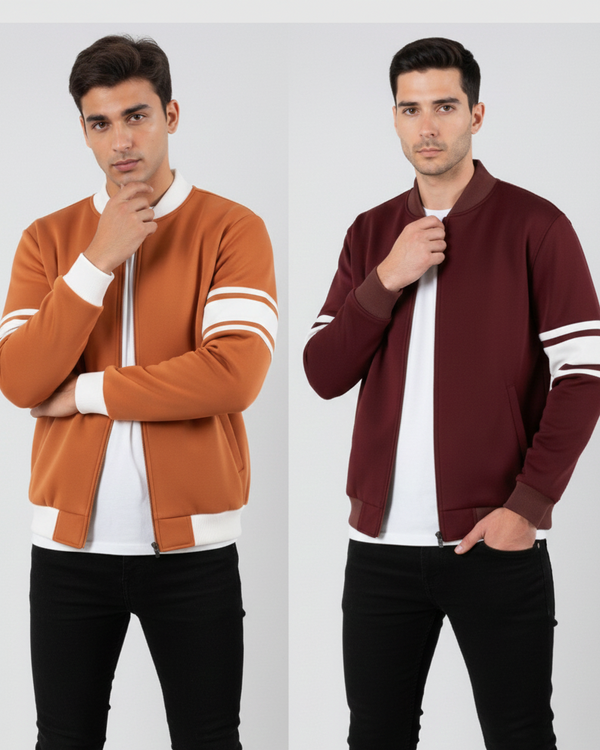 Pair of 2 Jacket & Jacket (Camel Brown & Maroon)