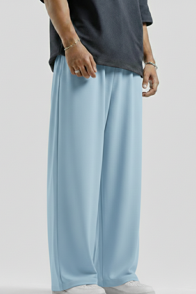 Ice Blue Straight Baggy Trouser