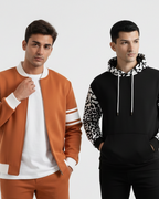 Pair of 2 Hoodie & Jacket (Camel Brown & Black)