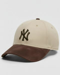 NY Brown/Khaki-White Suede Cap