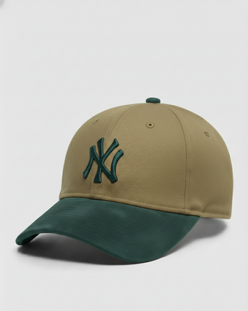 NY Green/Khaki-White Suede Cap