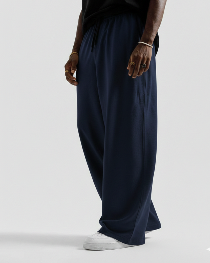 Navy Blue Straight Baggy Trouser