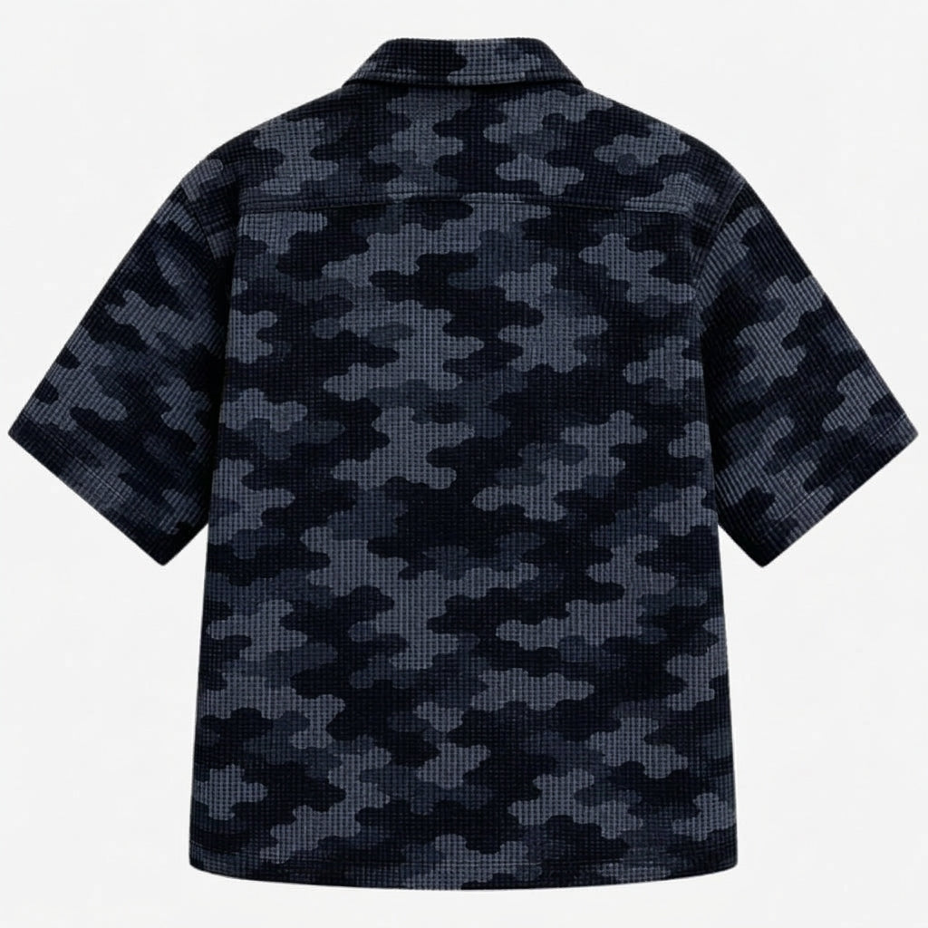 Black Camouflage Marlboro Cuban Shirt